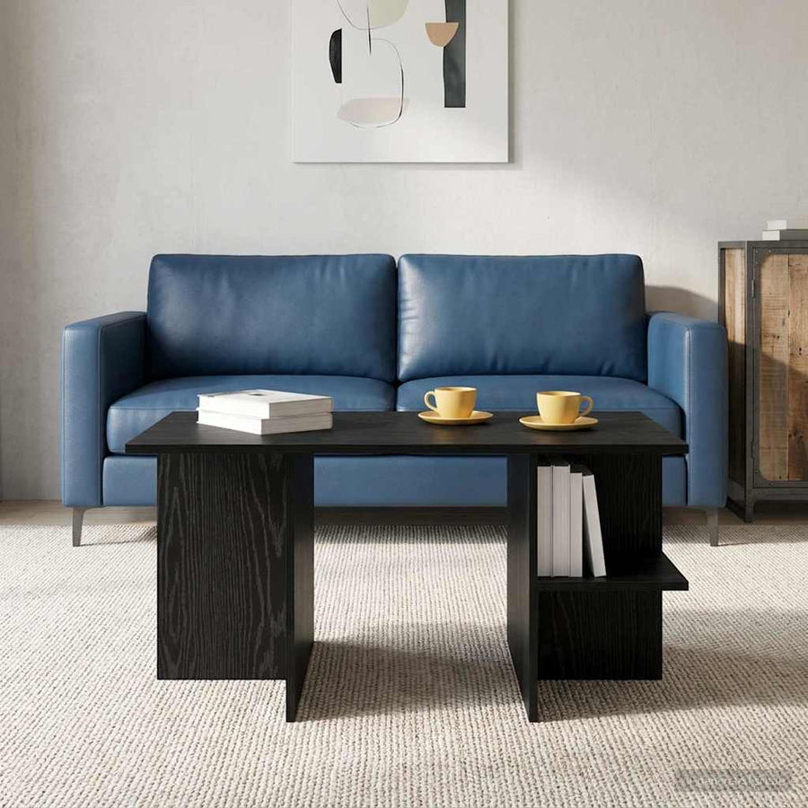 Salontafel Zwart eiken 87 x 50 x 45 cm Geconstrueerd hout
