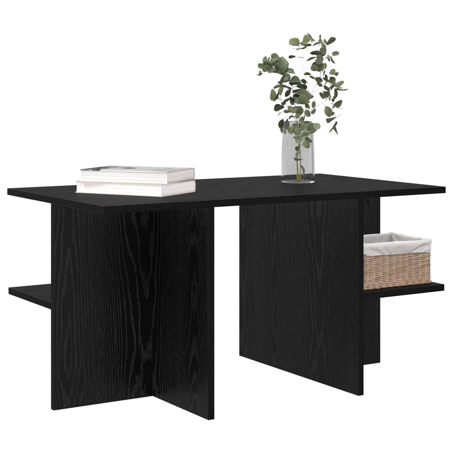 Salontafel Zwart eiken 87 x 50 x 45 cm Geconstrueerd hout