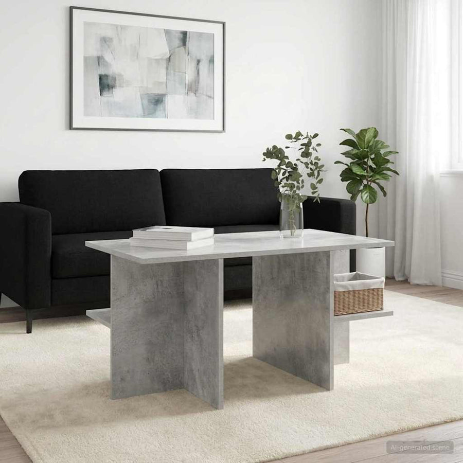 Salontafel Betongrijs 87 x 50 x 45 cm Geconstrueerd hout