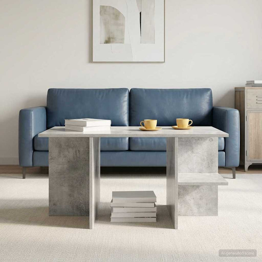 Salontafel Betongrijs 87 x 50 x 45 cm Geconstrueerd hout
