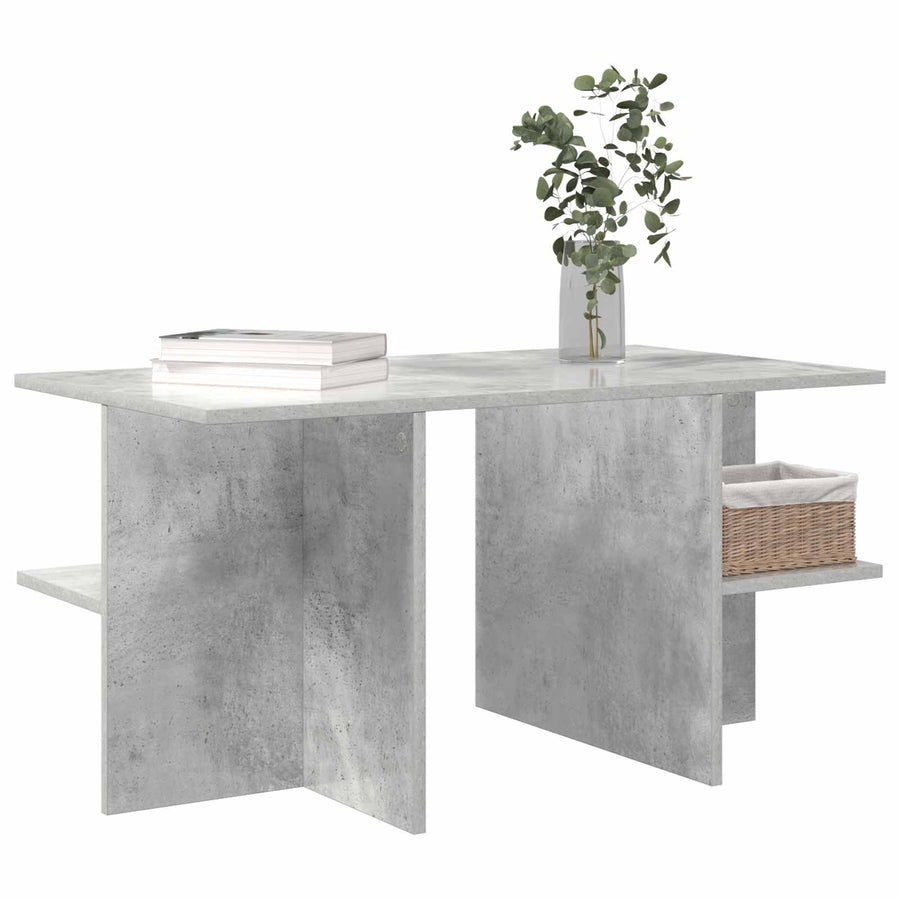 Salontafel Betongrijs 87 x 50 x 45 cm Geconstrueerd hout