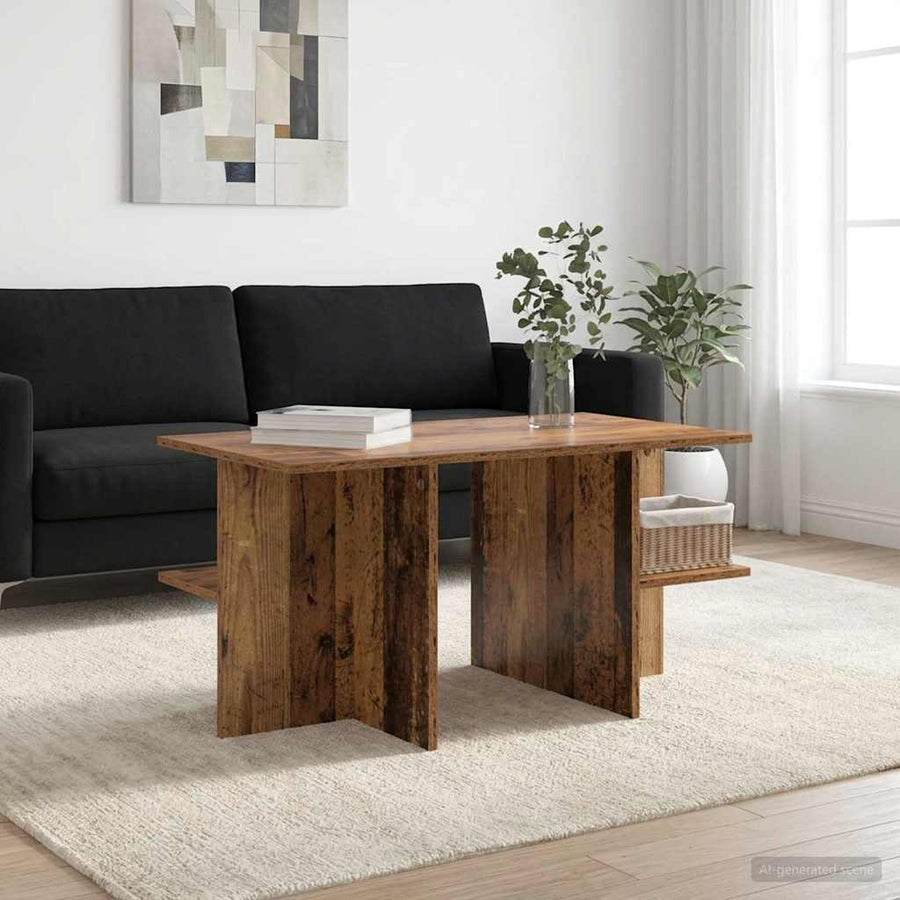 Salontafel Oud hout 87 x 50 x 45 cm Geconstrueerd hout
