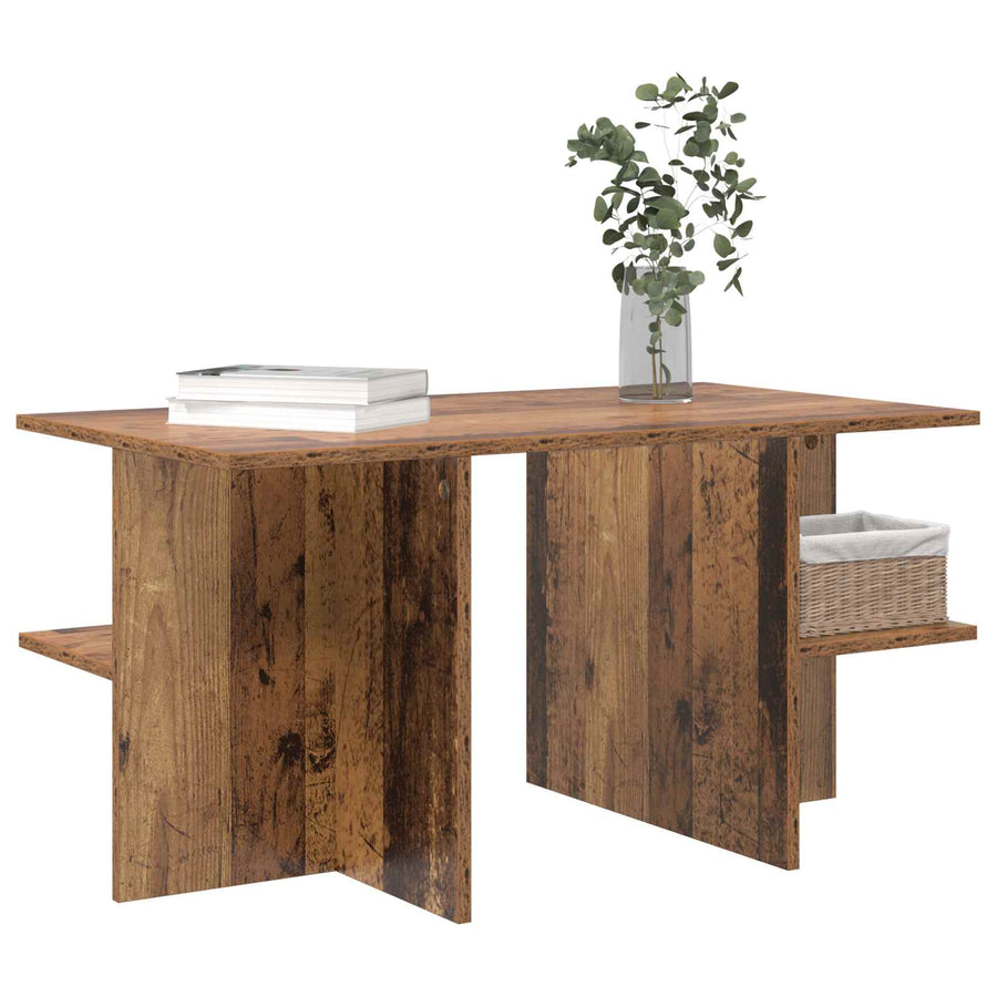 Salontafel Oud hout 87 x 50 x 45 cm Geconstrueerd hout