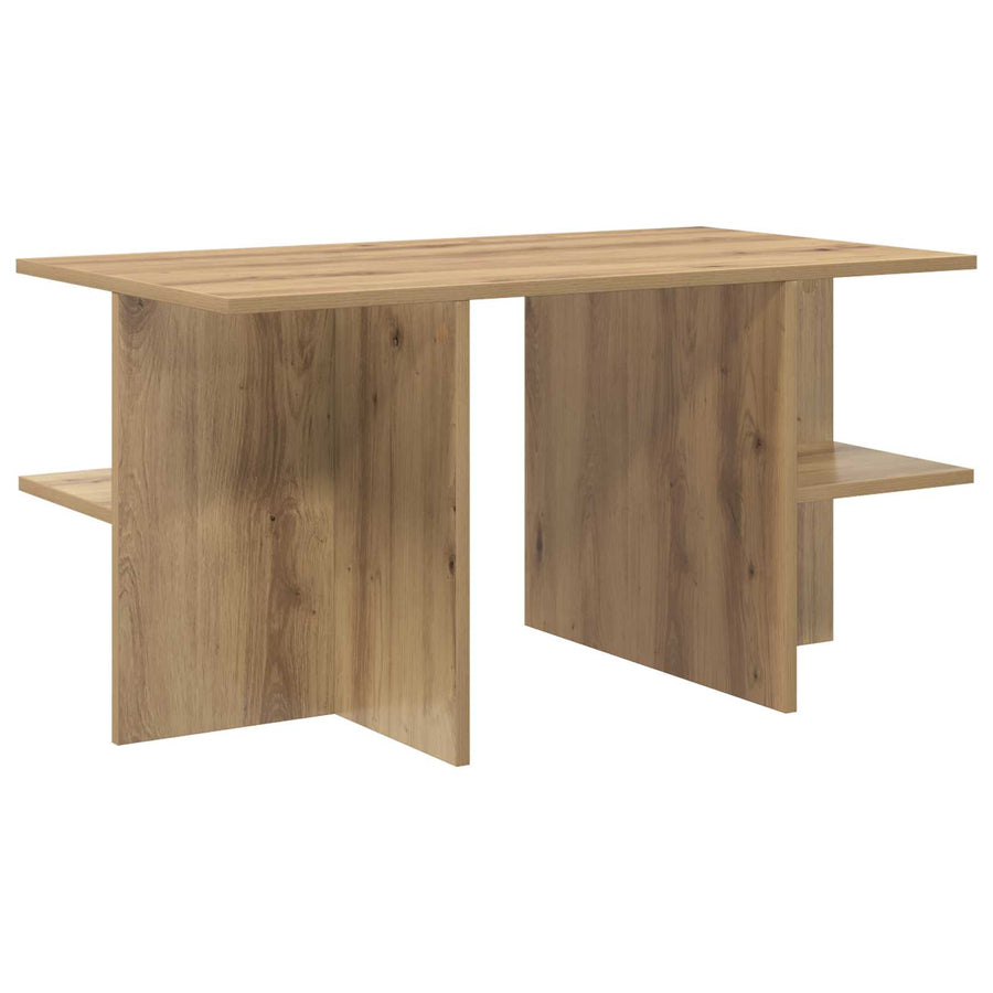 Salontafel Artisanaal eiken 87 x 50 x 45 cm Geconstrueerd hout