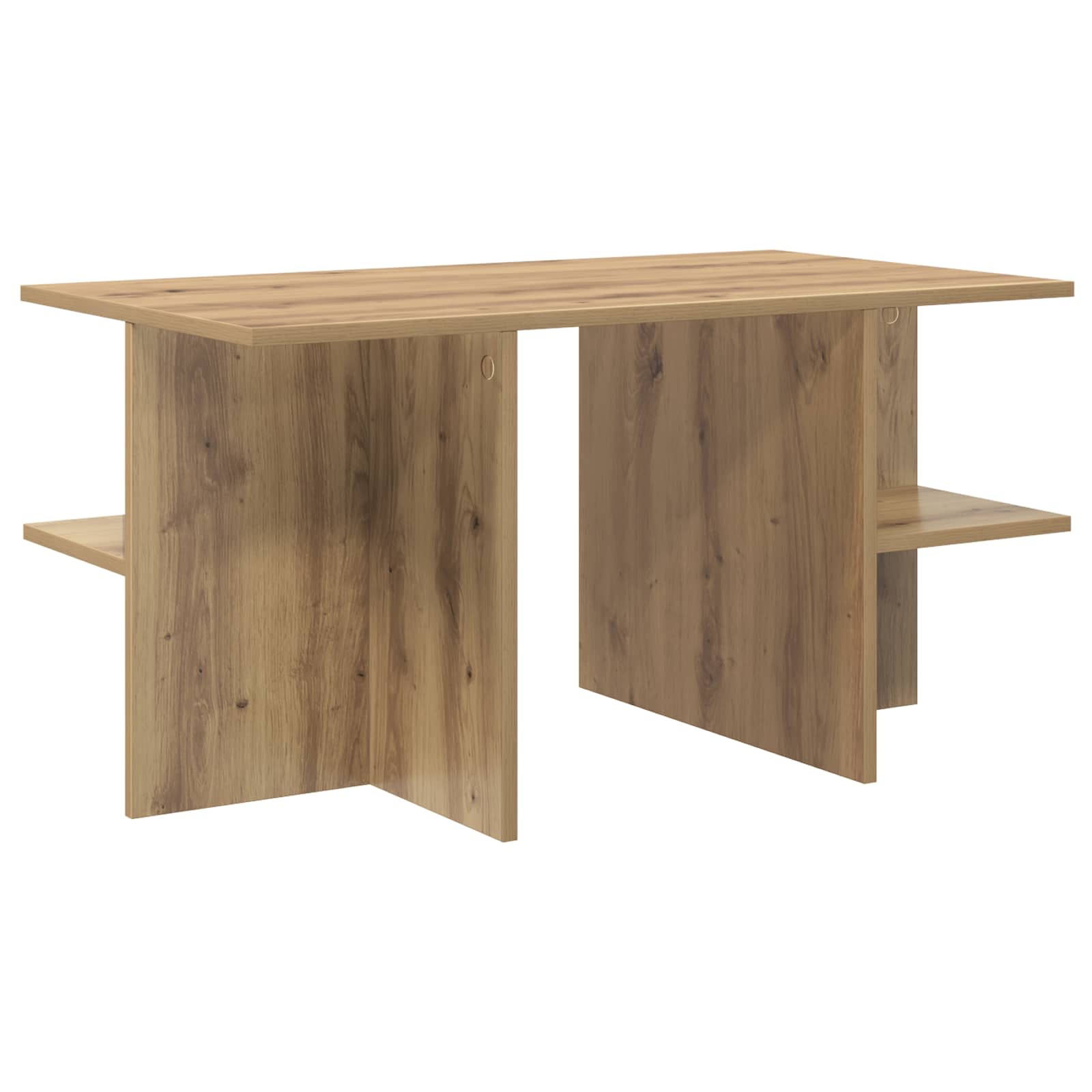 Salontafel Artisanaal eiken 87 x 50 x 45 cm Geconstrueerd hout
