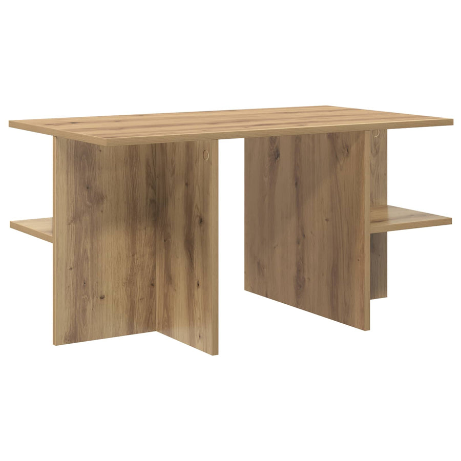 Salontafel Artisanaal eiken 87 x 50 x 45 cm Geconstrueerd hout
