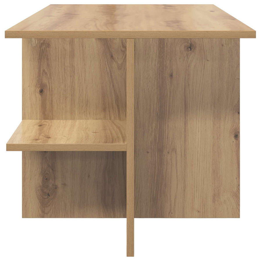 Salontafel Artisanaal eiken 87 x 50 x 45 cm Geconstrueerd hout