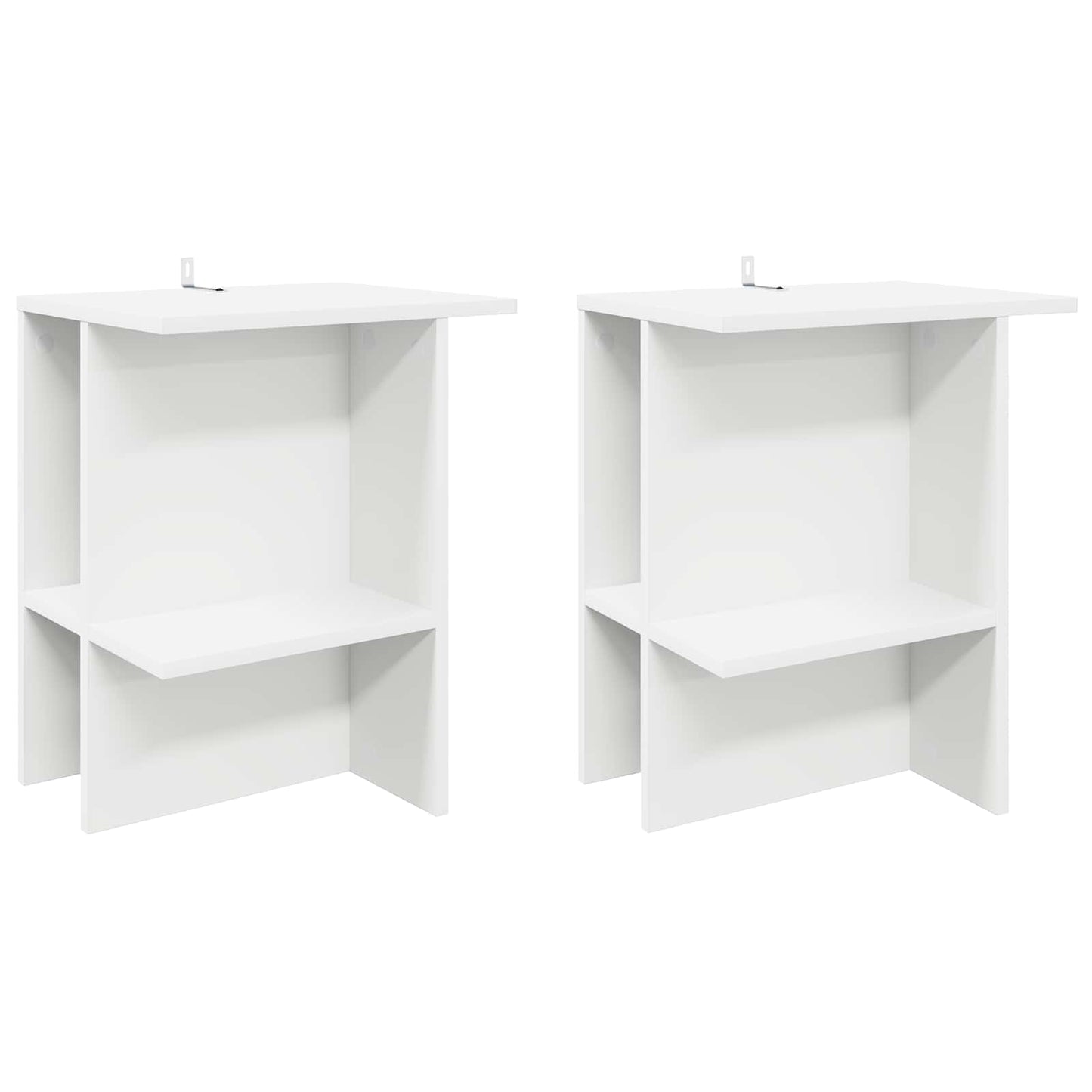 Salontafel 2 pcs Wit 40 x 30 x 49 cm Bewerkt hout