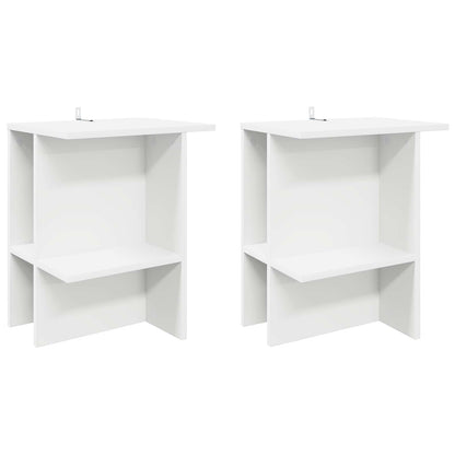 Salontafel 2 pcs Wit 40 x 30 x 49 cm Bewerkt hout