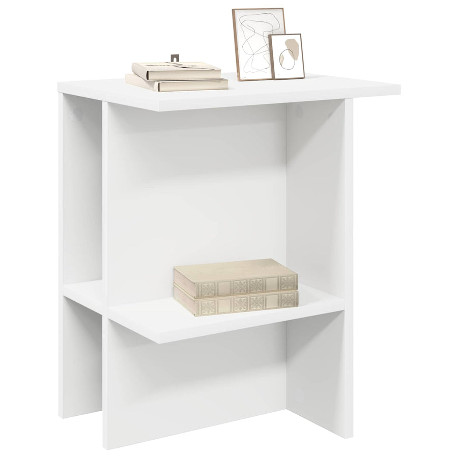 Salontafel 2 pcs Wit 40 x 30 x 49 cm Bewerkt hout