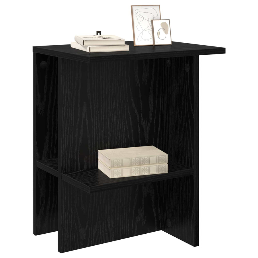 Salontafel Zwart eiken 40 x 30 x 49 cm Bewerkt hout