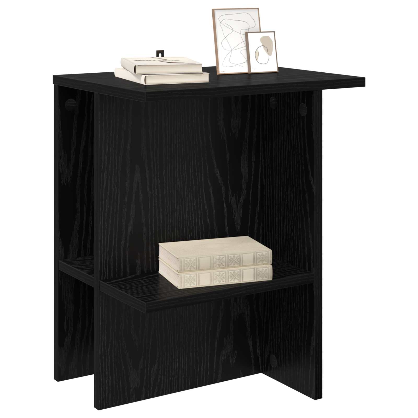 Salontafel 2 pcs Zwart eiken 40 x 30 x 49 cm Bewerkt hout