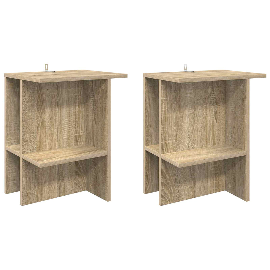 Salontafel 2 pcs Sonoma Eiken 40 x 30 x 49 cm Bewerkt hout