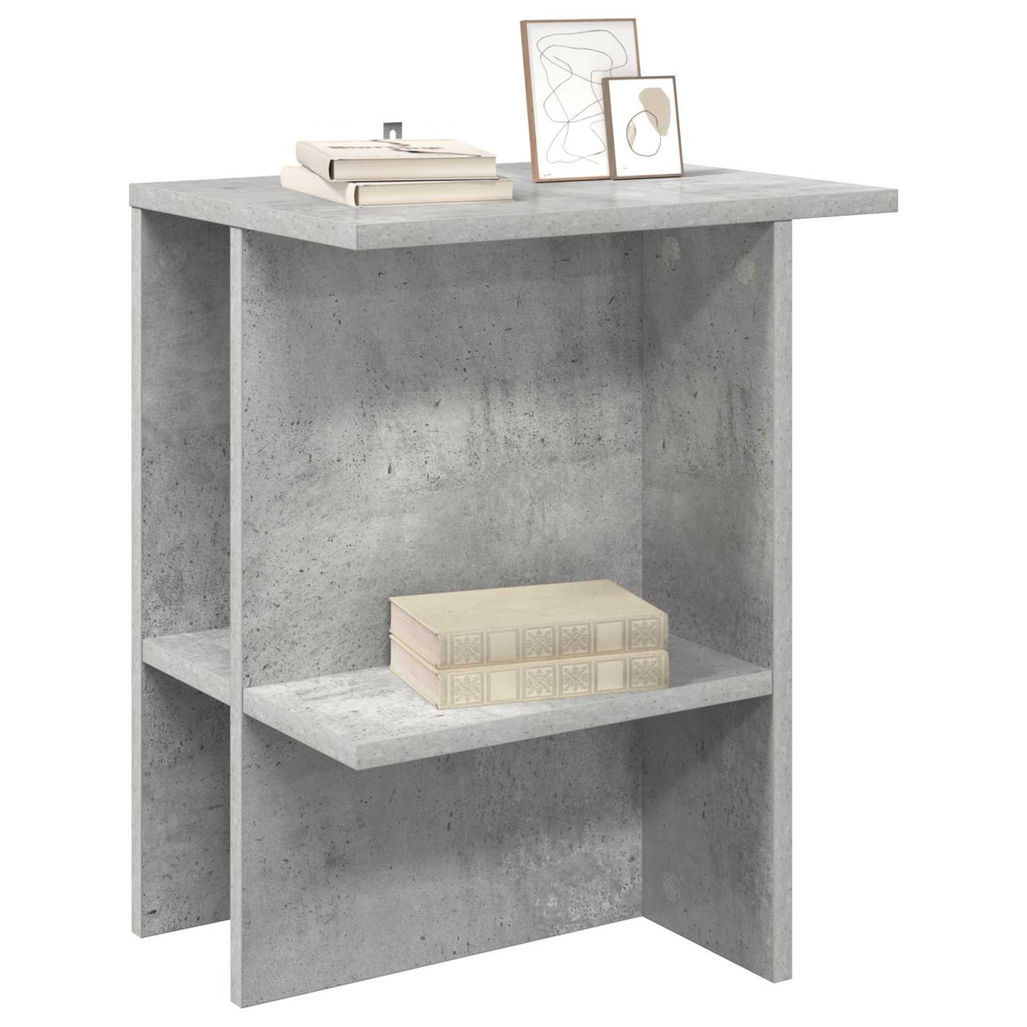 Salontafel Betongrijs 40 x 30 x 49 cm Bewerkt hout