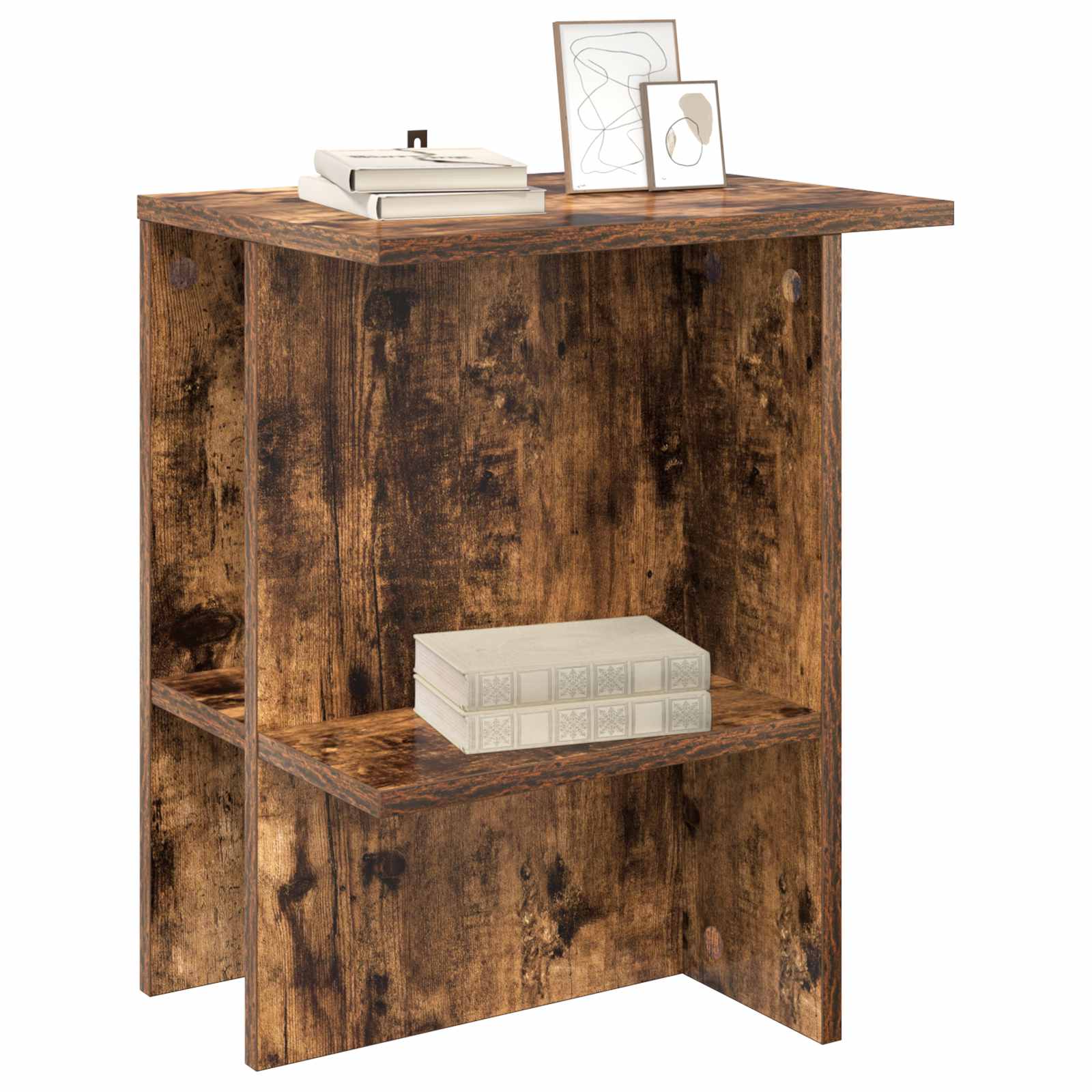 Salontafel Gerookt eiken 40 x 30 x 49 cm Bewerkt hout