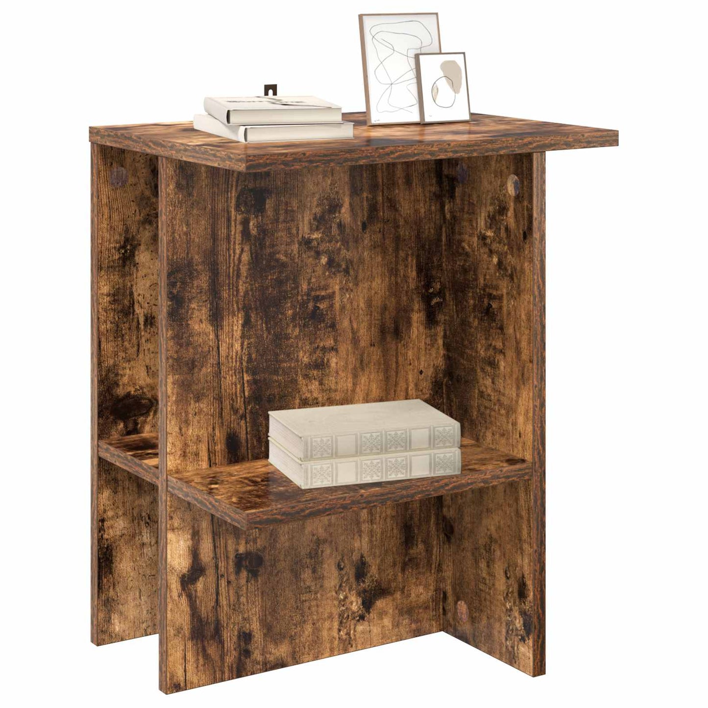Salontafel 2 pcs Gerookt eiken 40 x 30 x 49 cm Bewerkt hout