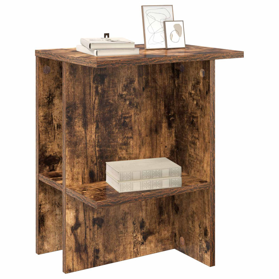 Salontafel 2 pcs Gerookt eiken 40 x 30 x 49 cm Bewerkt hout