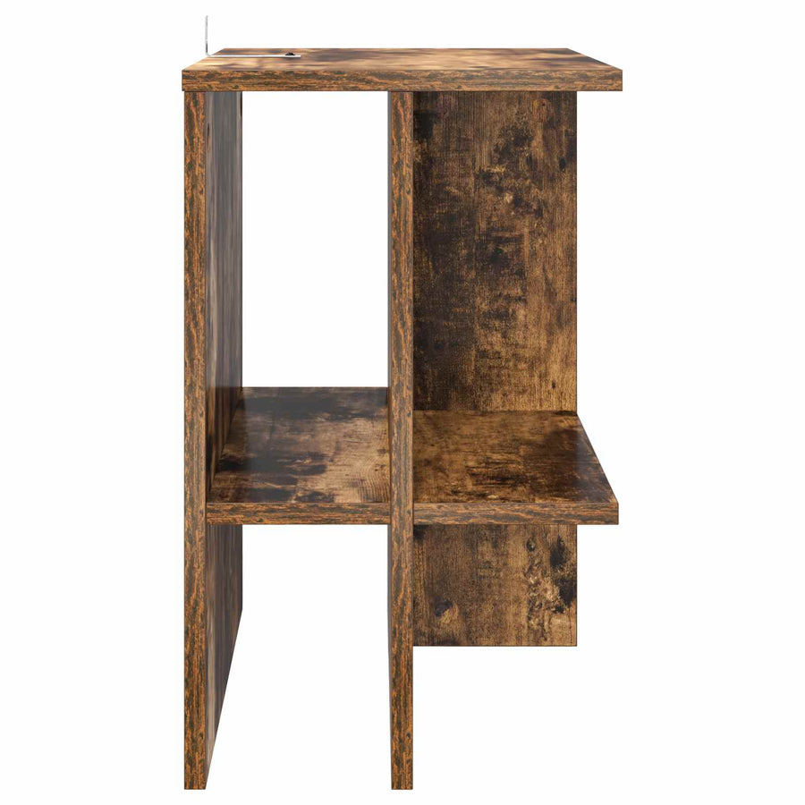 Salontafel 2 pcs Gerookt eiken 40 x 30 x 49 cm Bewerkt hout