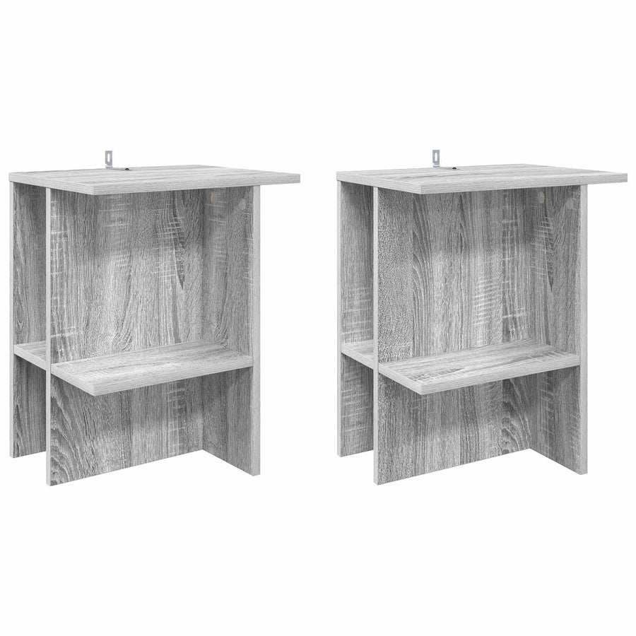 Salontafel 2 pcs Grijs sonoma 40 x 30 x 49 cm Bewerkt hout