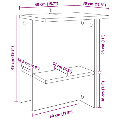 Salontafel Oud hout 40 x 30 x 49 cm Bewerkt hout