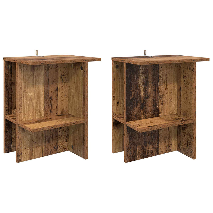 Salontafel 2 pcs Oud hout 40 x 30 x 49 cm Bewerkt hout