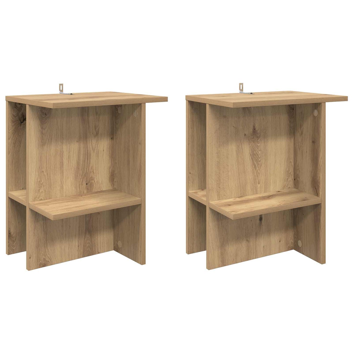 Salontafel 2 pcs Artisanaal eiken 40 x 30 x 49 cm Bewerkt hout