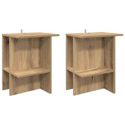 Salontafel 2 pcs Artisanaal eiken 40 x 30 x 49 cm Bewerkt hout