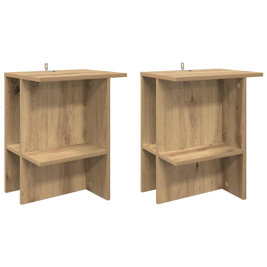 Salontafel 2 pcs Artisanaal eiken 40 x 30 x 49 cm Bewerkt hout