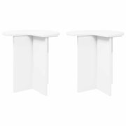 Bijzettafel 2 stuks Ø 39x38 cm wit bewerkt hout