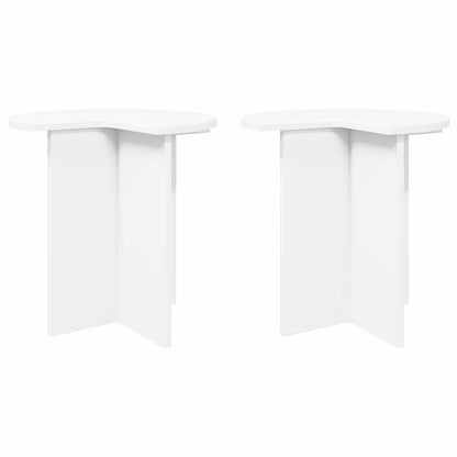 Bijzettafel met opslag 2 pcs Wit Ø 39 x 38 cm Bewerkt hout