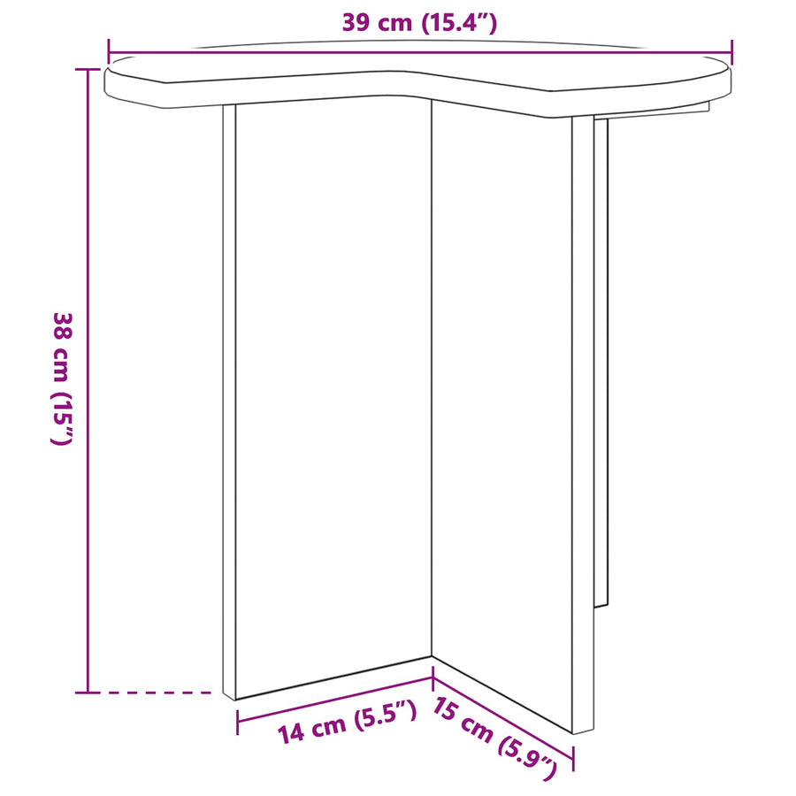 Bijzettafel met opslag Zwart eiken Ø 39 x 38 cm Bewerkt hout