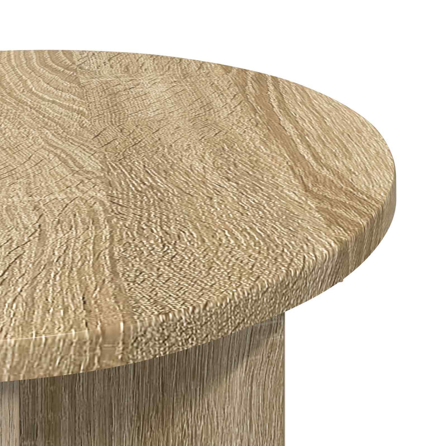 Bijzettafel 2 pcs Sonoma Eiken Ø 39 x 38 cm Bewerkt hout