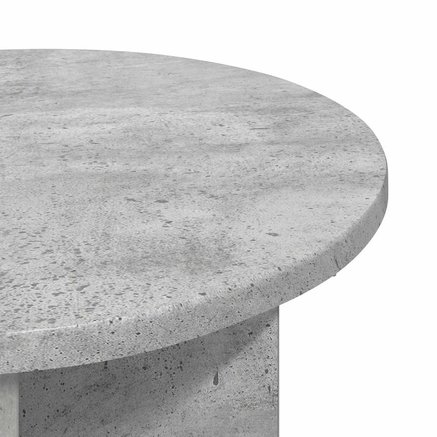 Bijzettafel met opslag Betongrijs Ø 39 x 38 cm Bewerkt hout