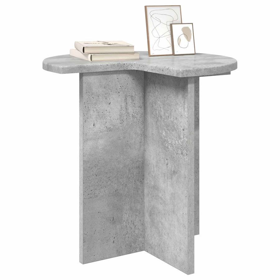 Bijzettafel met opslag Betongrijs Ø 39 x 38 cm Bewerkt hout