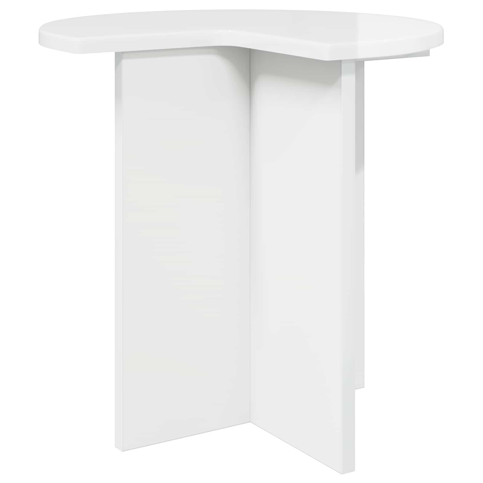 Bijzettafel met opslag Hoogglans Wit Ø 39 x 38 cm Bewerkt hout