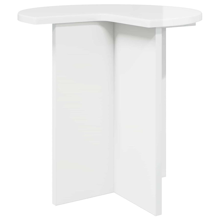 Bijzettafel met opslag Hoogglans Wit Ø 39 x 38 cm Bewerkt hout