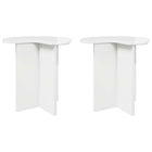 Side Table 2 pcs High Gloss White Ø 39 x 38 cm Engineered Wood