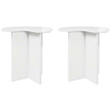 Bijzettafel 2 pcs Hoogglans Wit Ø 39 x 38 cm Bewerkt hout