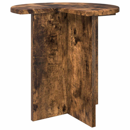 Bijzettafel met opslag Gerookt eiken Ø 39 x 38 cm Bewerkt hout