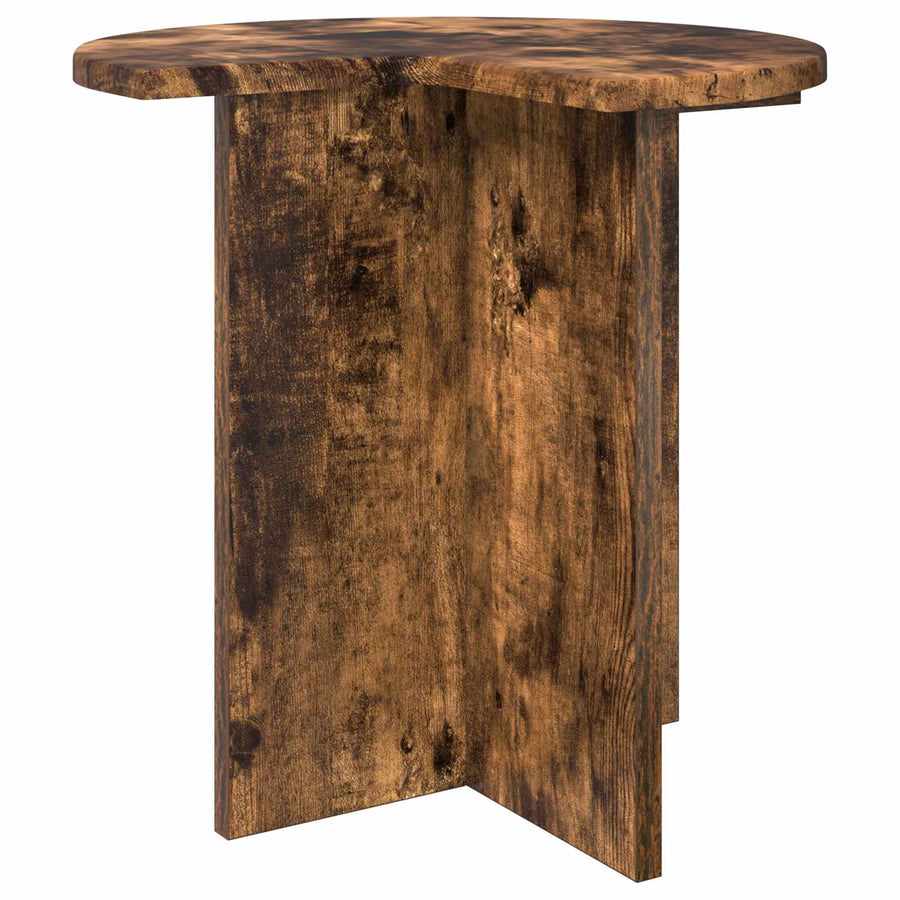 Bijzettafel met opslag Gerookt eiken Ø 39 x 38 cm Bewerkt hout