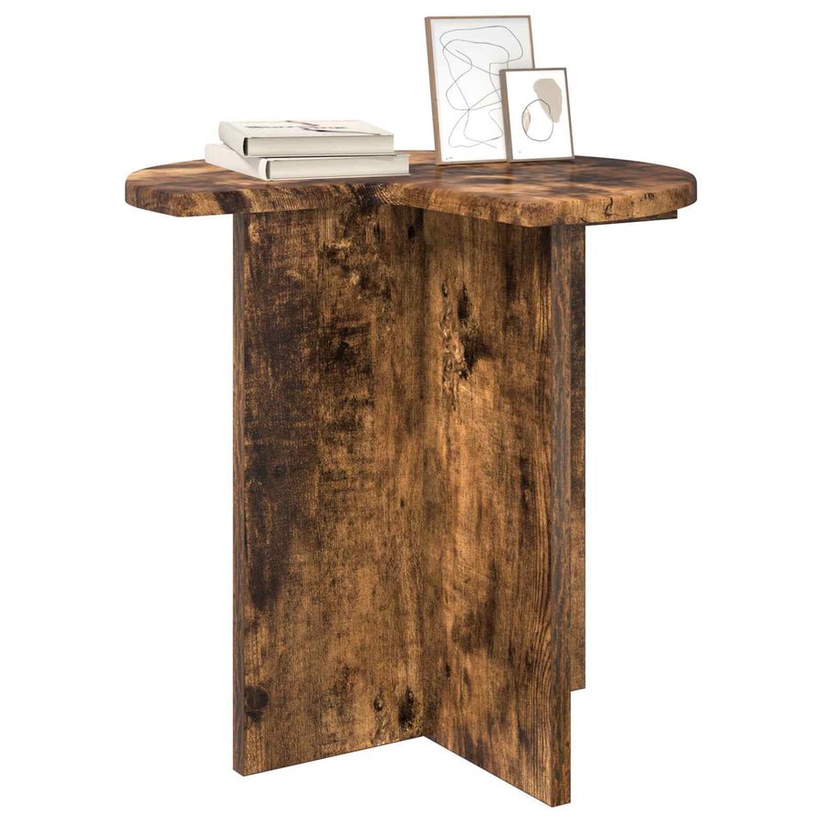 Bijzettafel met opslag Gerookt eiken Ø 39 x 38 cm Bewerkt hout
