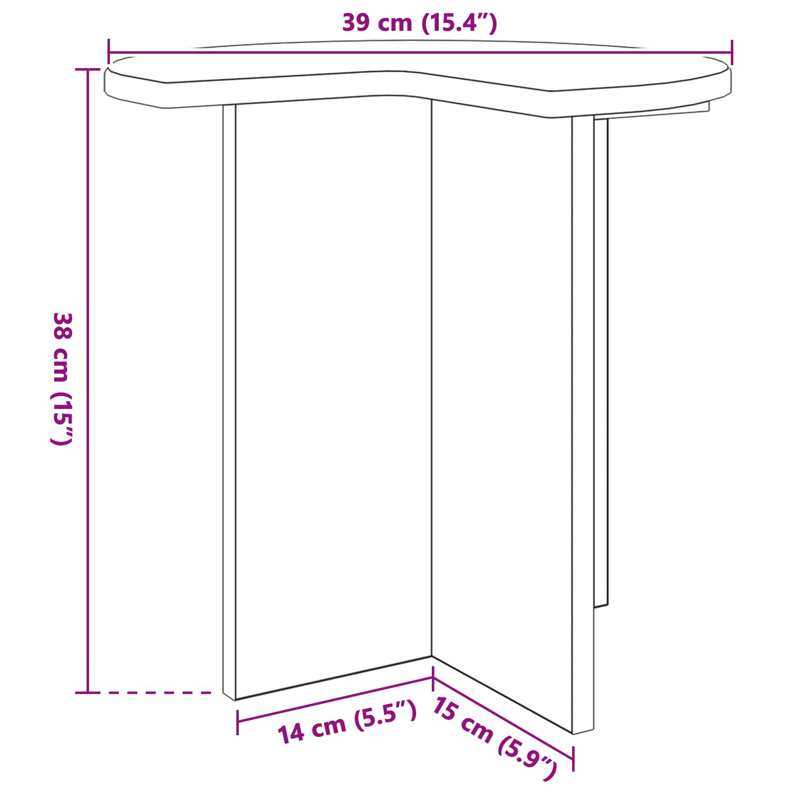 Bijzettafel met opslag Gerookt eiken Ø 39 x 38 cm Bewerkt hout