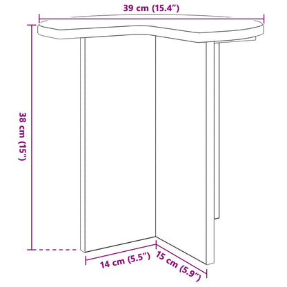 Bijzettafel met opslag Gerookt eiken Ø 39 x 38 cm Bewerkt hout