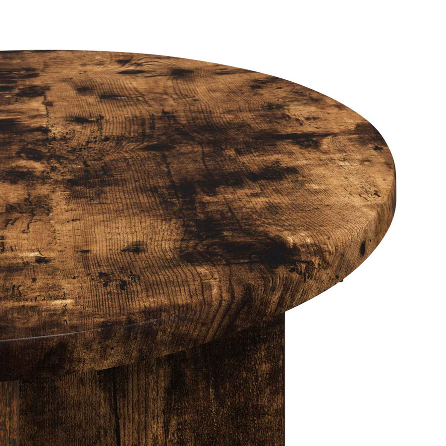 Bijzettafel 2 pcs Gerookt eiken Ø 39 x 38 cm Bewerkt hout