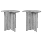 Bijzettafel 2 stuks Ø 39x38 cm grijs sonoma bewerkt hout