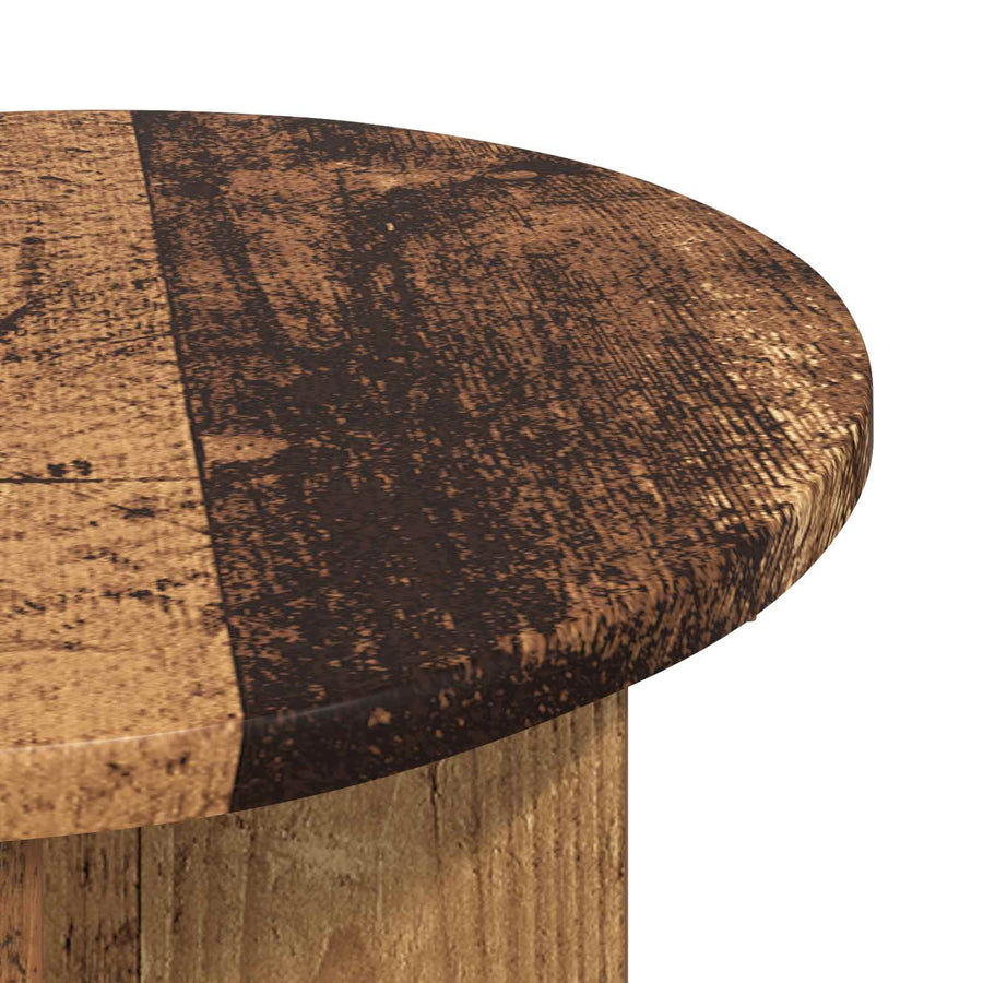 Bijzettafel met opslag Oud hout Ø 39 x 38 cm Bewerkt hout