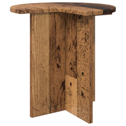 Bijzettafel met opslag Oud hout Ø 39 x 38 cm Bewerkt hout