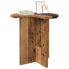 Bijzettafel met opslag Oud hout Ø 39 x 38 cm Bewerkt hout