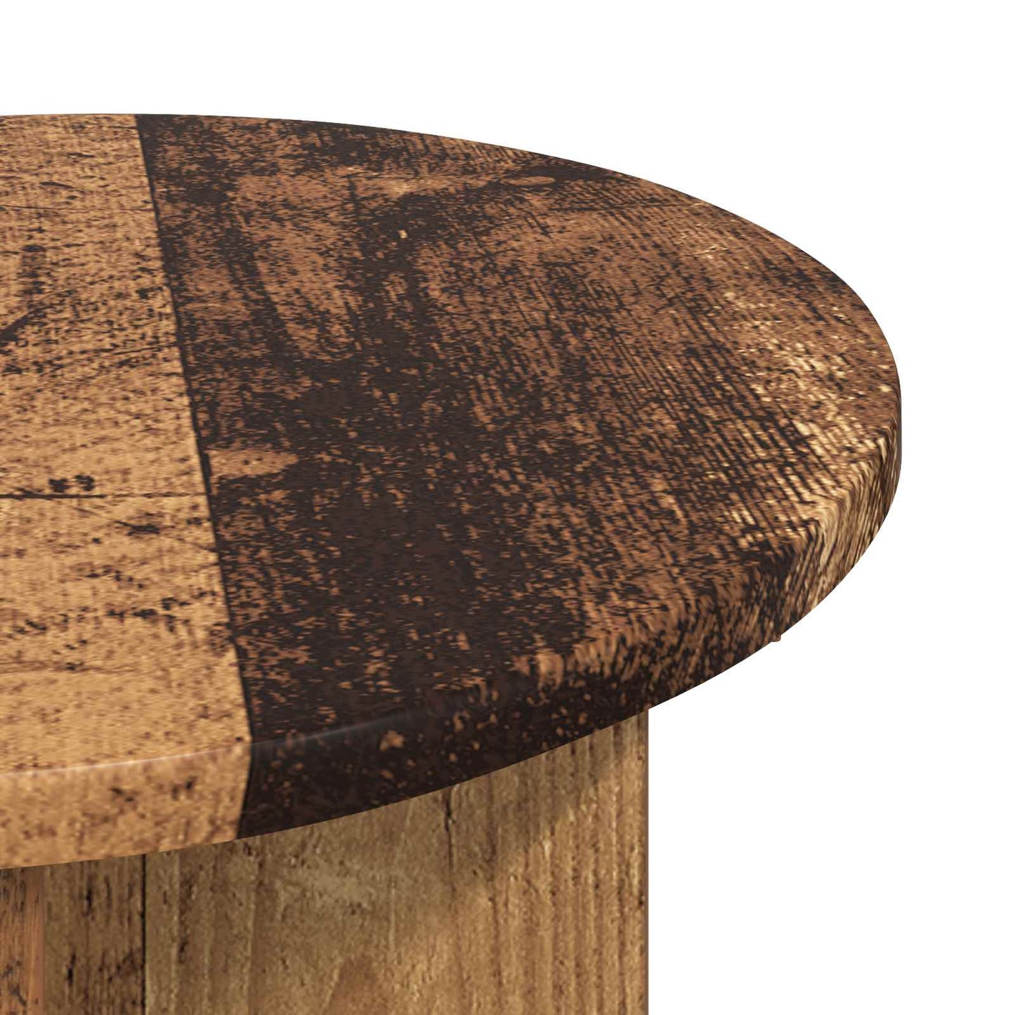 Bijzettafel met opslag 2 pcs Oud hout Ø 39 x 38 cm Bewerkt hout