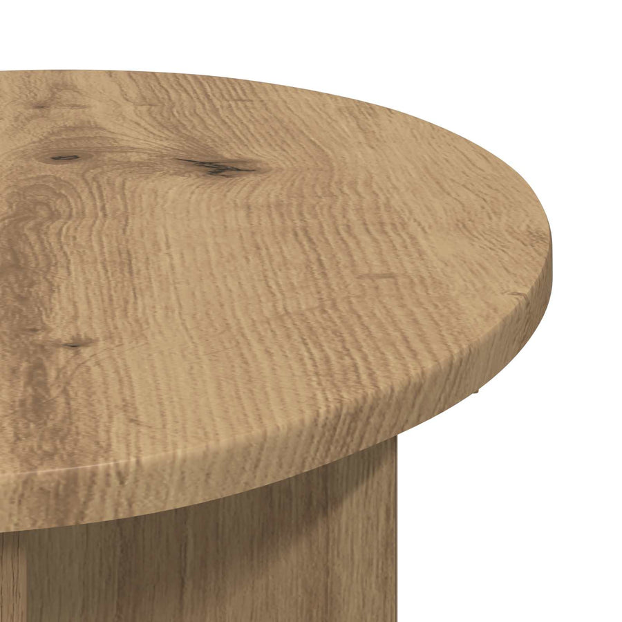 Bijzettafel Artisanaal eiken Ø 39 x 38 cm Bewerkt hout